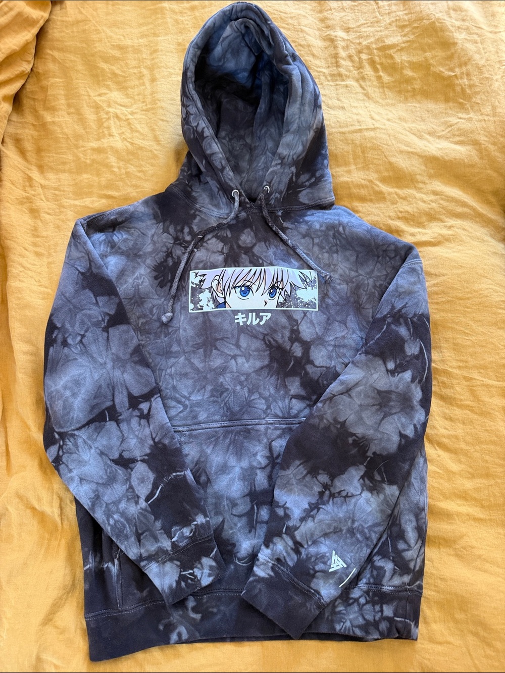 Killua Tie-Dye Black & Gray Anime Graphic Pullover Hoodie